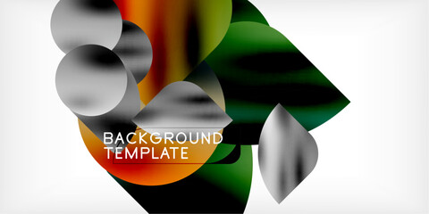Poster - Color geometric shapes background shadow circles