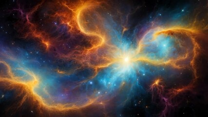 Wall Mural - A vibrant and colorful cosmic scene