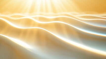 Poster - soft golden waves under warm sunlight create a serene atmosphere at the beach during sunset hours