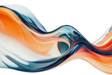 Poster - Abstract Liquid Flow: Teal and Orange Swirls 