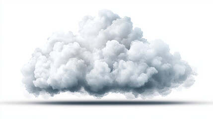 Poster - White cloud, weather meteo icon realistic vector illustration. Fluffy cirrus cumulus cloud, isolated on transparent background. Realistic element for weather forecast