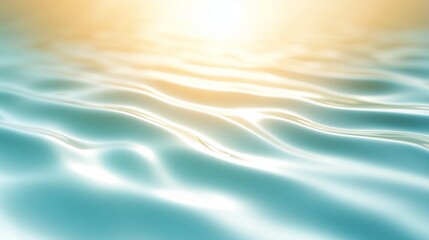 Poster - calm ocean waves reflect warm sunlight during golden hour at the beach