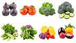 © CStock - Freshness in Every Bite: A vibrant collection of fresh fruits and vegetables, beautifully arranged on a white background.  Each ingredient is a burst of color and flavor.