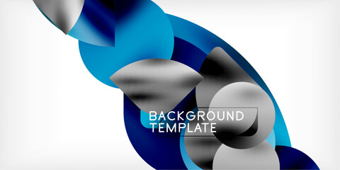 Aufkleber - Color geometric shapes background shadow circles