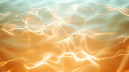 Poster - Waves of sunlight filtering through clear water create a mesmerizing golden pattern in a tranquil setting