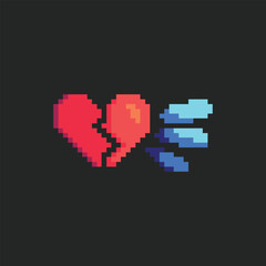 Leinwandbilder - this is love icon in pixel art style ,this item good for presentations,stickers, icons, t shirt design,game asset,logo and project.
