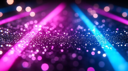 Wall Mural - abstract background with neon lights and glitter.
