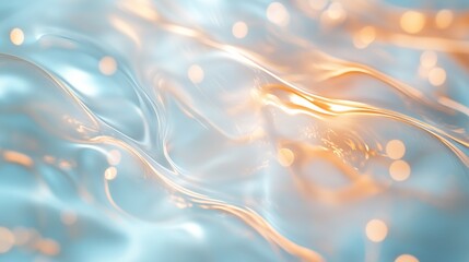 Poster - soft blue and orange waves create a serene underwater ambiance with shimmering light reflections