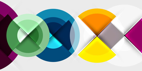 Aufkleber - Techno circles and semi circles. Vector Illustration For Wallpaper, Banner, Background, Card, Book Illustration, landing page