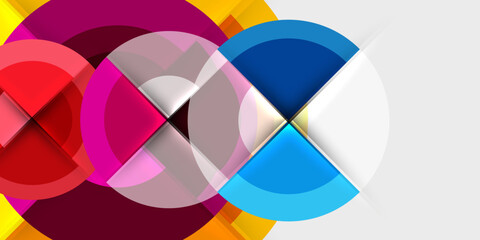 Aufkleber - Techno circles and semi circles. Vector Illustration For Wallpaper, Banner, Background, Card, Book Illustration, landing page