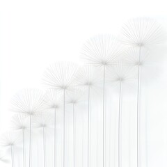Poster - Serene white dandelions in a soft, minimalist setting.