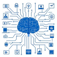 Poster - Abstract Brain & Circuit Board Network