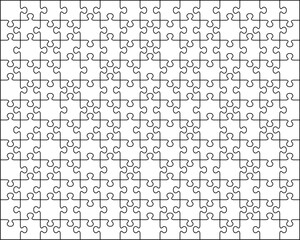 illustration of big white puzzle, separate parts