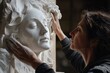 © eartist85 - Sculptor making three-dimensional artwork plaster sculpture