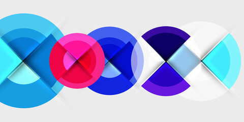 Poster - Techno circles and semi circles. Vector Illustration For Wallpaper, Banner, Background, Card, Book Illustration, landing page