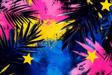 Wall Mural - graffiti pop art background on the wall abstract vector colorfull pattern wallpaper art abstract han