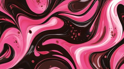 Poster - A vibrant abstract background featuring swirls of pink and black. Perfect for creative projects, digital art, or design elements that need an energetic and modern touch.