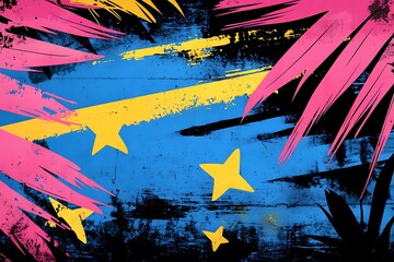 Wall Mural - graffiti pop art background on the wall abstract vector colorfull pattern wallpaper art abstract han