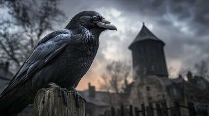 Close-up photo of a large crow
