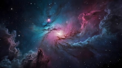 Wall Mural - colorful space galaxy cloud nebula. stary night cosmos backgroud