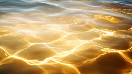 Poster - golden reflections dance on the calm surface of the water during sunset over the serene lake
