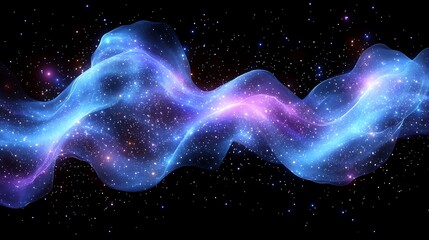 Wall Mural - abstract cosmic nebula, glowing energy wave in space.