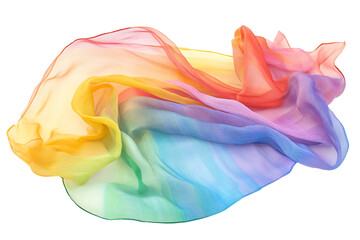 Poster - Colorful silk fabric flows gracefully, showcasing a vibrant rainbow palette. Perfect for artistic and creative backgrounds, symbolizing diversity and joy.