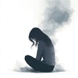 © NArts - Woman sits alone enveloped in dark grey smoke