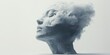 © NArts - Stone Head Emerging From Clouds Dreamlike Sculpture
