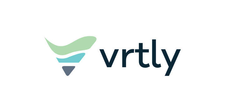 Abstract logo with the letter V and waves