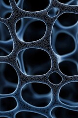 Poster - Abstract visualization of conductive crystalline networks, electric currents running through interconnected nodes, futuristic design