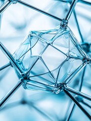 Poster - graphene-based crystal innovations with a glowing blue hue, integrated into advanced computational t