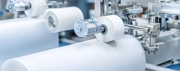 Poster - Manufacturing line producing sheets of materials with advanced scratch-resistant coatings