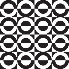 Wall Mural - abstract background geometric circle repeating. vector seamless pattern with monochrome colors. read