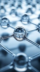 Poster - a futuristic conceptual design for superhydrophobic coatings, featuring water droplets repelling off
