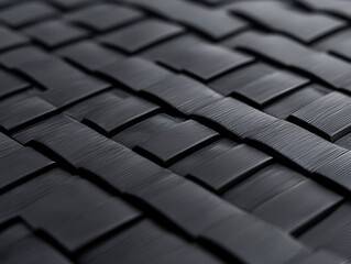 Poster - high-tensile strength carbon fiber composites, intricate weave patterns, stark industrial aesthetic, close-up detail