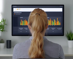 Aufkleber - Data analysis session home office digital dashboard indoor rear view productivity insights