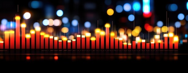 Leinwandbilder - Visualizing data trends dynamic data visualization in urban nightscape digital art