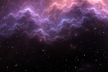 Wall Mural - space nebula. giant interstellar cloud and stars scattered across the universe. fractal art