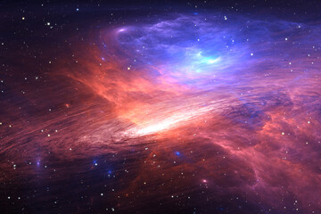 Wall Mural - space nebula. giant interstellar cloud and stars scattered across the universe. fractal art