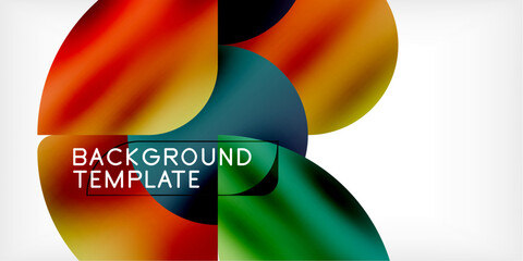 Aufkleber - Color geometric shapes background shadow circles