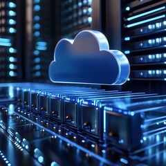 Poster - Cloud computing. data storage technology. 3d render 