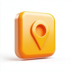 Poster - orange location icon 3d isolated on white background