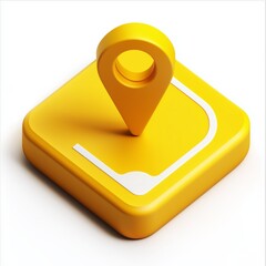 Poster - yellow location icon 3d isolated on white background