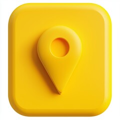 Poster - yellow location icon 3d isolated on white background