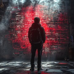 Poster - student surrounded by floating mathematical formulas and scientific theories reshaping their underst
