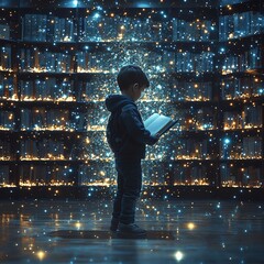 Poster - Illuminating Passages Floating Bookshelves Reshape Student Perspectives in Captivating Conceptual Library