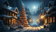 © Kittisak Srithongsuk - Snow covered streets during Christmas night - Heartfelt moment mixed with lonely night
