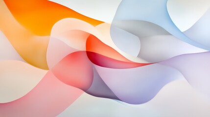 Poster - colorful abstract waves blending harmoniously in soft pastel tones creating a serene atmosphere