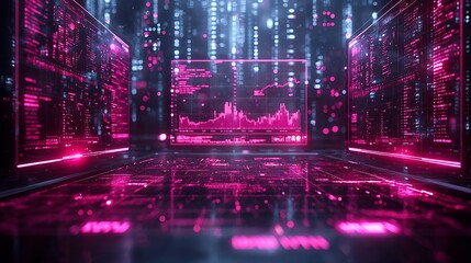 Poster - futuristic ai powered digital finance dashboard with holographic data visualization